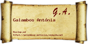 Galambos Antónia névjegykártya